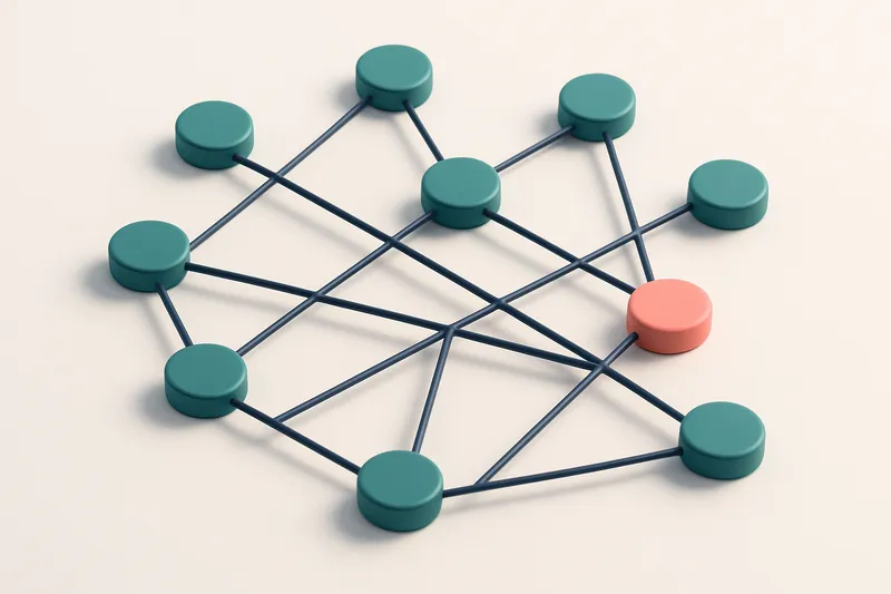 a network of small circular nodes connected by lines