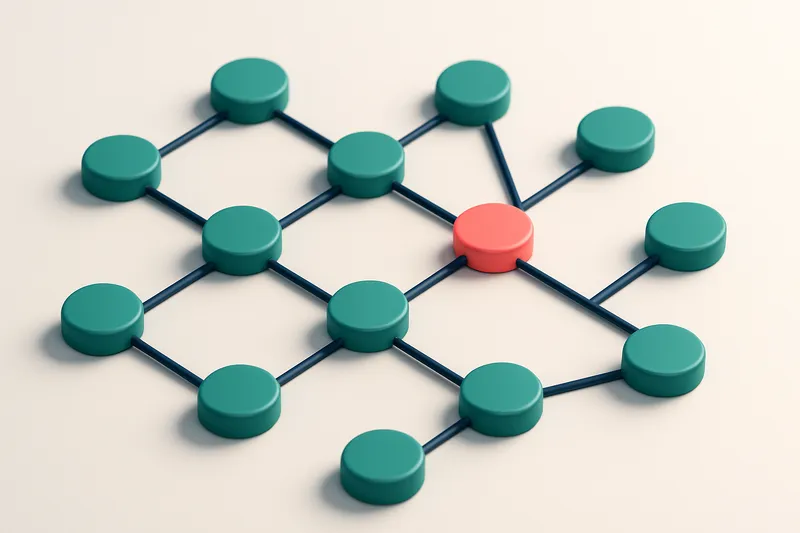 a network of small circular nodes connected by lines