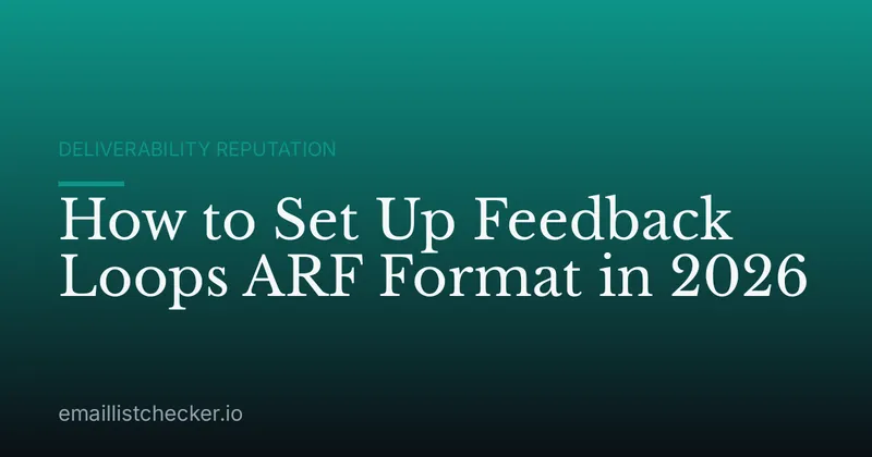 How to Set Up Feedback Loops ARF Format in 2026