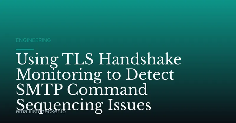 Using TLS Handshake Monitoring to Detect SMTP Command Sequencing Issues