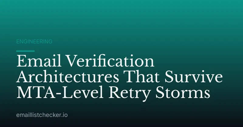 Email Verification Architectures That Survive MTA-Level Retry Storms
