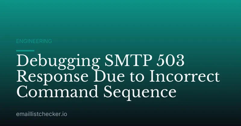 Debugging SMTP 503 Response Due to Incorrect Command Sequence