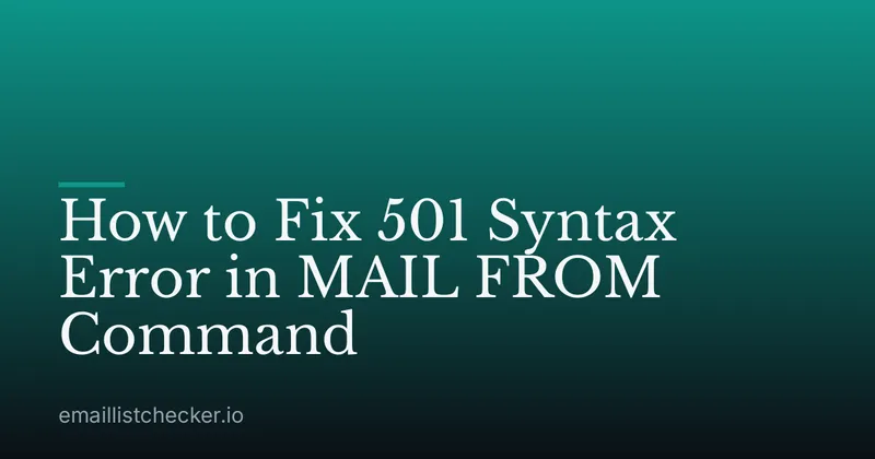 How to Fix 501 Syntax Error in MAIL FROM Command