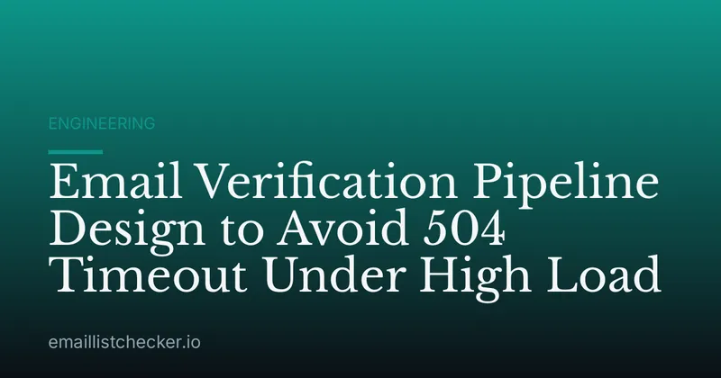 Email Verification Pipeline Design to Avoid 504 Timeout Under High Load