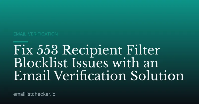 Fix 553 Recipient Filter Blocklist Issues with an Email Verification Solution