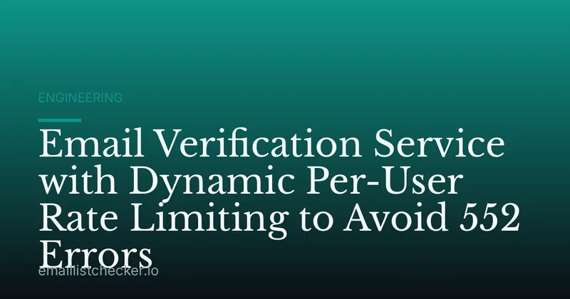 Email Verification Service with Dynamic Per-User Rate Limiting to Avoid 552 Errors