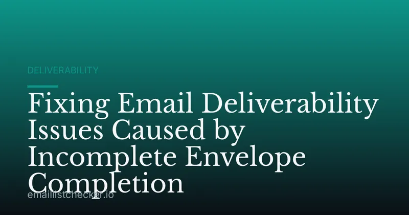 Fixing Email Deliverability Issues Caused by Incomplete Envelope Completion