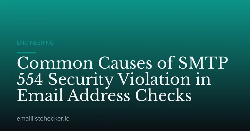 Common Causes of SMTP 554 Security Violation in Email Address Checks