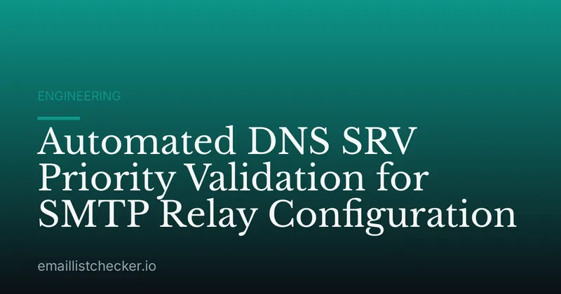 Automated DNS SRV Priority Validation for SMTP Relay Configuration