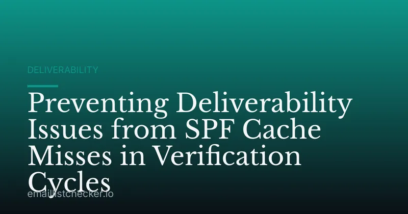 Preventing Deliverability Issues from SPF Cache Misses in Verification Cycles