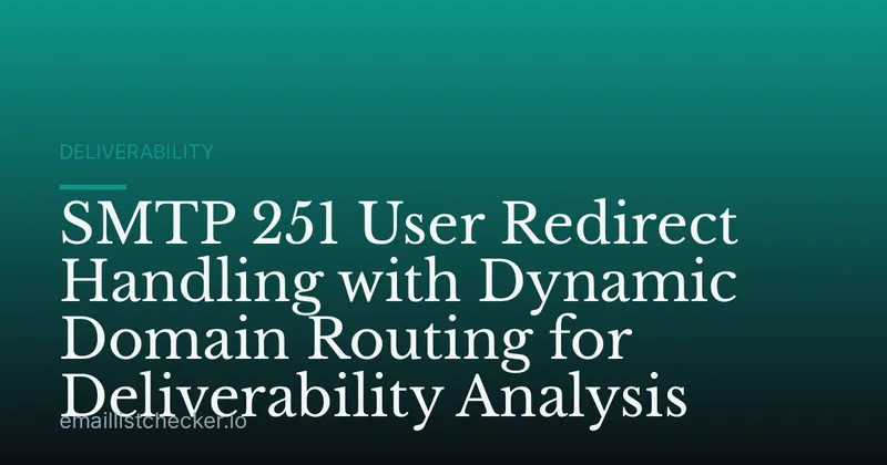 SMTP 251 User Redirect Handling with Dynamic Domain Routing for Deliverability Analysis