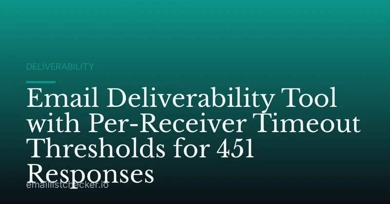 Email Deliverability Tool with Per-Receiver Timeout Thresholds for 451 Responses