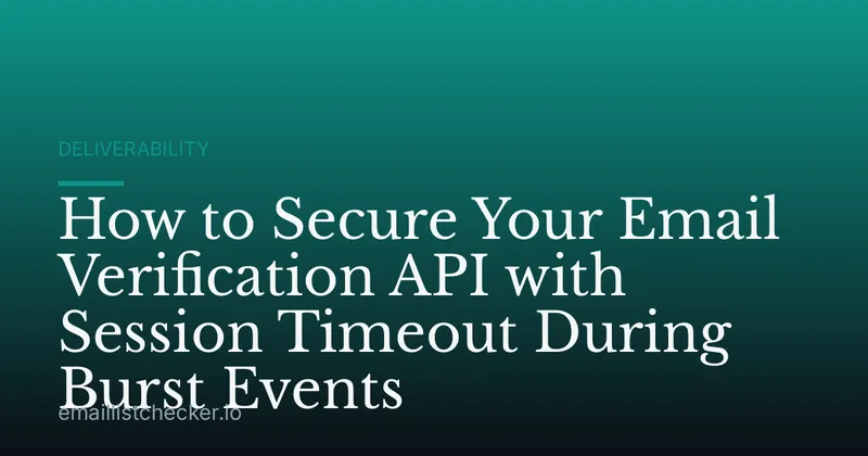 How to Secure Your Email Verification API with Session Timeout During Burst Events