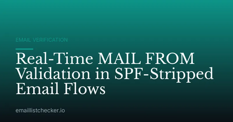 Real-Time MAIL FROM Validation in SPF-Stripped Email Flows