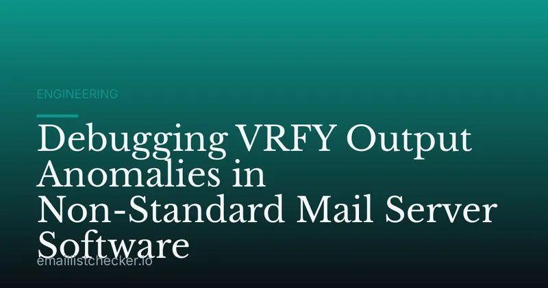 Debugging VRFY Output Anomalies in Non-Standard Mail Server Software