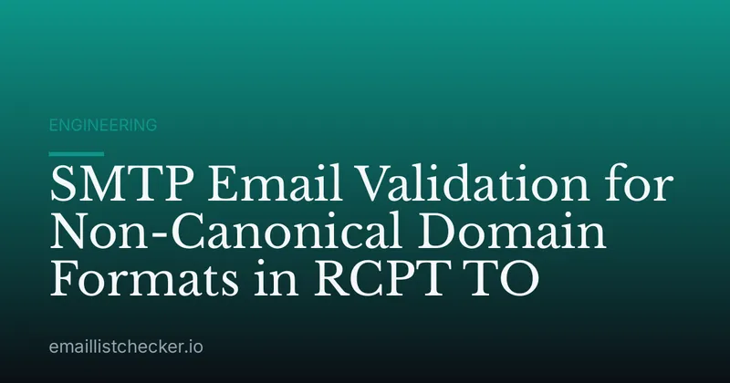 SMTP Email Validation for Non-Canonical Domain Formats in RCPT TO