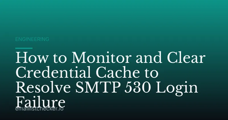 How to Monitor and Clear Credential Cache to Resolve SMTP 530 Login Failure