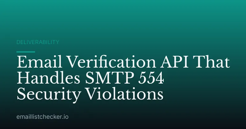 Email Verification API That Handles SMTP 554 Security Violations
