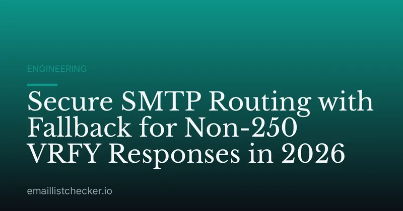 Secure SMTP Routing with Fallback for Non-250 VRFY Responses in 2026