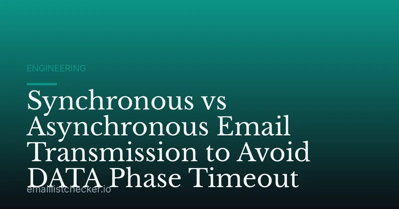 Synchronous vs Asynchronous Email Transmission to Avoid DATA Phase Timeout