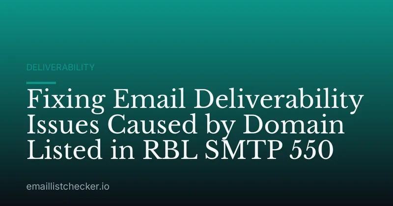 Fixing Email Deliverability Issues Caused by Domain Listed in RBL SMTP 550