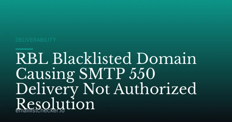 RBL Blacklisted Domain Causing SMTP 550 Delivery Not Authorized Resolution