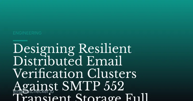 Designing Resilient Distributed Email Verification Clusters Against SMTP 552 Transient Storage Full