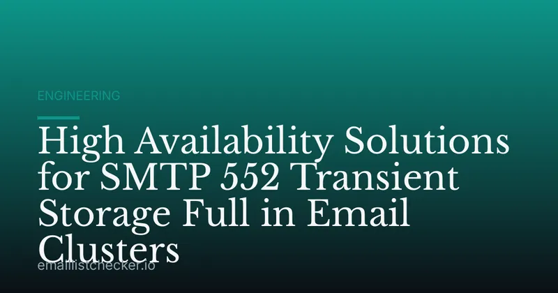 High Availability Solutions for SMTP 552 Transient Storage Full in Email Clusters