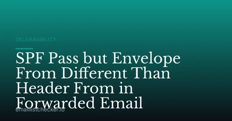 SPF Pass but Envelope From Different Than Header From in Forwarded Email
