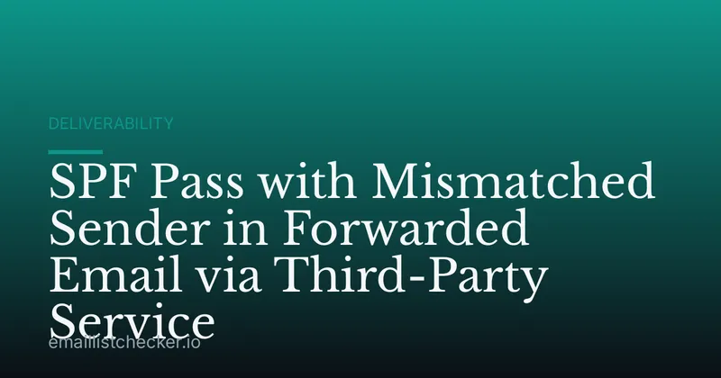 SPF Pass with Mismatched Sender in Forwarded Email via Third-Party Service