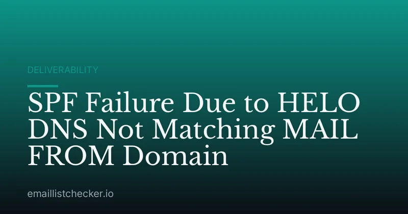 SPF Failure Due to HELO DNS Not Matching MAIL FROM Domain