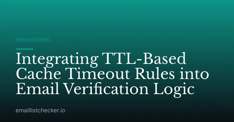 Integrating TTL-Based Cache Timeout Rules into Email Verification Logic