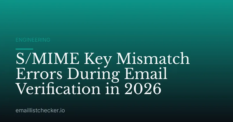 S/MIME Key Mismatch Errors During Email Verification in 2026