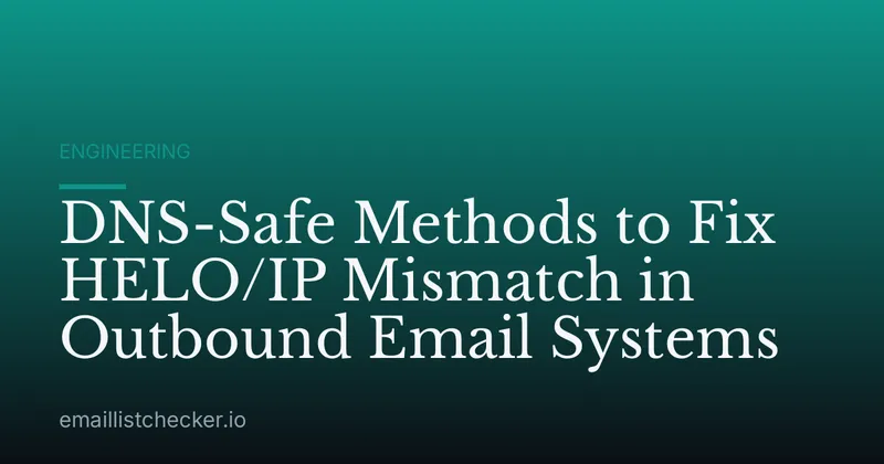 DNS-Safe Methods to Fix HELO/IP Mismatch in Outbound Email Systems