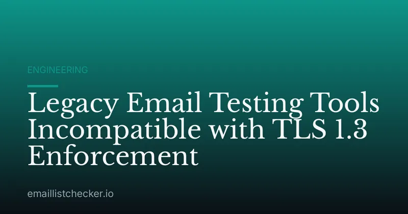 Legacy Email Testing Tools Incompatible with TLS 1.3 Enforcement
