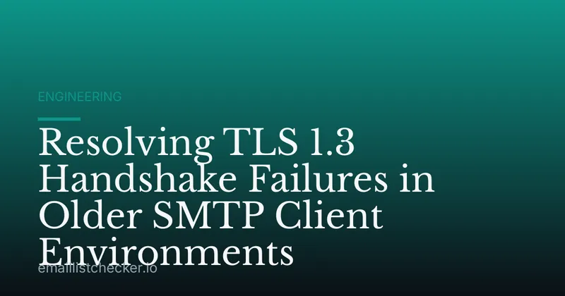 Resolving TLS 1.3 Handshake Failures in Older SMTP Client Environments