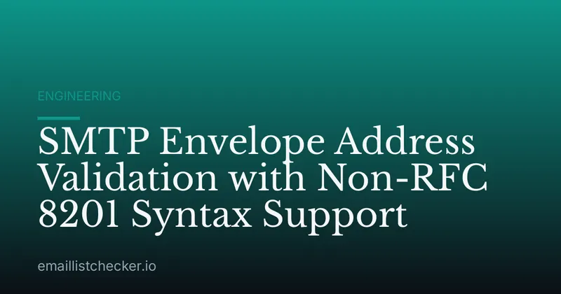 SMTP Envelope Address Validation with Non-RFC 8201 Syntax Support