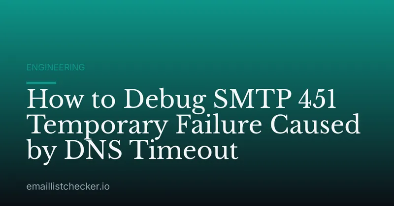 How to Debug SMTP 451 Temporary Failure Caused by DNS Timeout