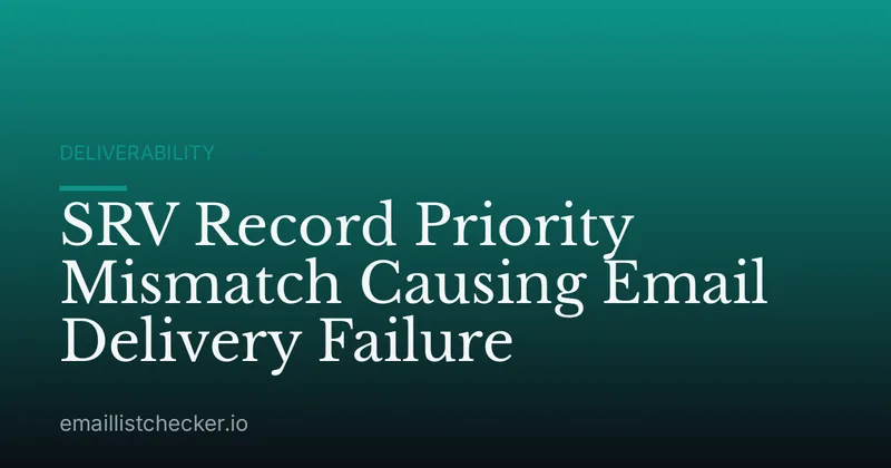 SRV Record Priority Mismatch Causing Email Delivery Failure