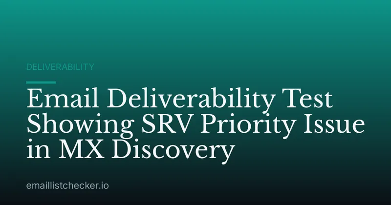 Email Deliverability Test Showing SRV Priority Issue in MX Discovery
