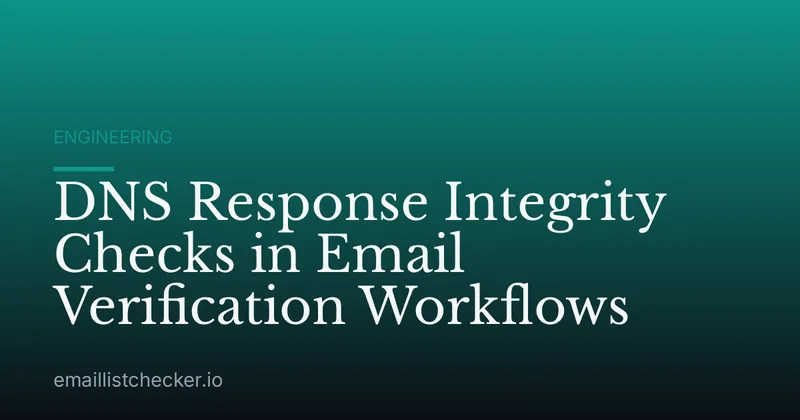 DNS Response Integrity Checks in Email Verification Workflows
