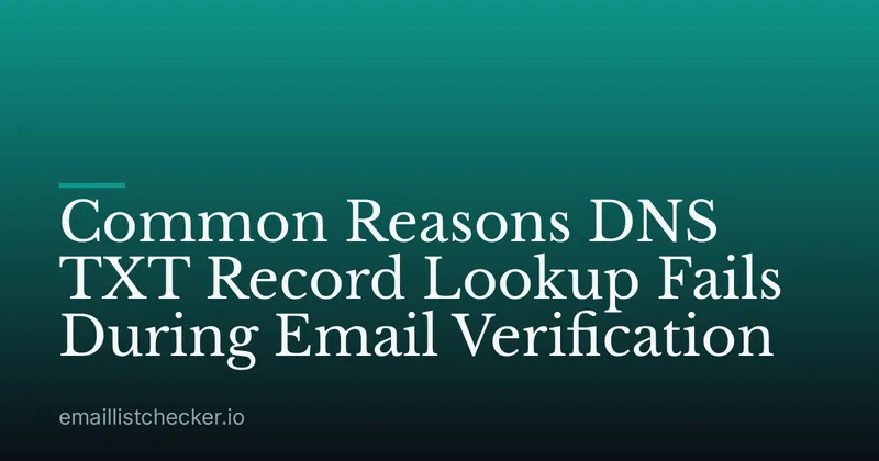 Common Reasons DNS TXT Record Lookup Fails During Email Verification
