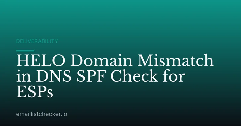 HELO Domain Mismatch in DNS SPF Check for ESPs