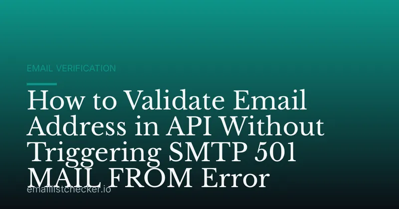 How to Validate Email Address in API Without Triggering SMTP 501 MAIL FROM Error