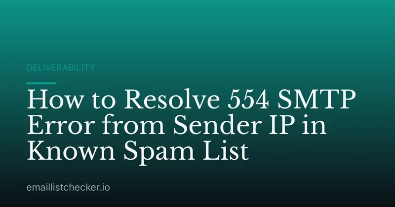 How to Resolve 554 SMTP Error from Sender IP in Known Spam List