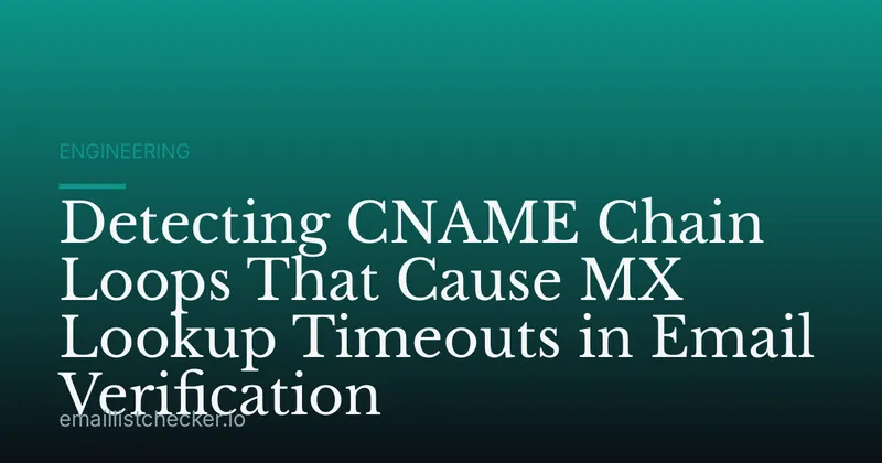 Detecting CNAME Chain Loops That Cause MX Lookup Timeouts in Email Verification