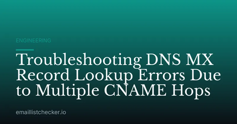Troubleshooting DNS MX Record Lookup Errors Due to Multiple CNAME Hops