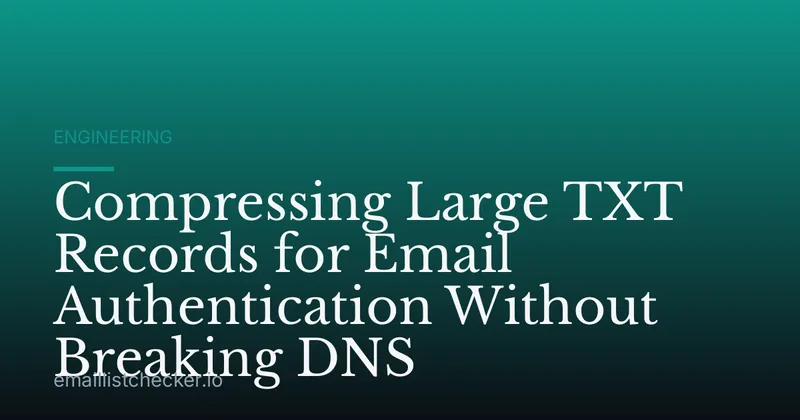 Compressing Large TXT Records for Email Authentication Without Breaking DNS
