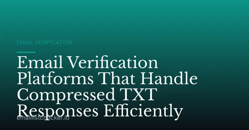 Email Verification Platforms That Handle Compressed TXT Responses Efficiently