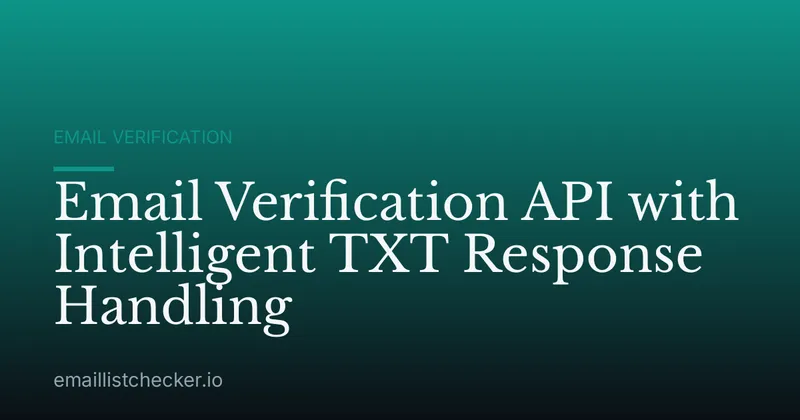 Email Verification API with Intelligent TXT Response Handling